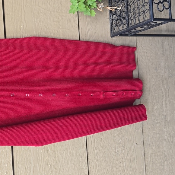 Torrid  Plus Size Midi Rib Knit Snap Front Dress BIKING RED 3x 22 24 PLUS - Picture 10 of 11